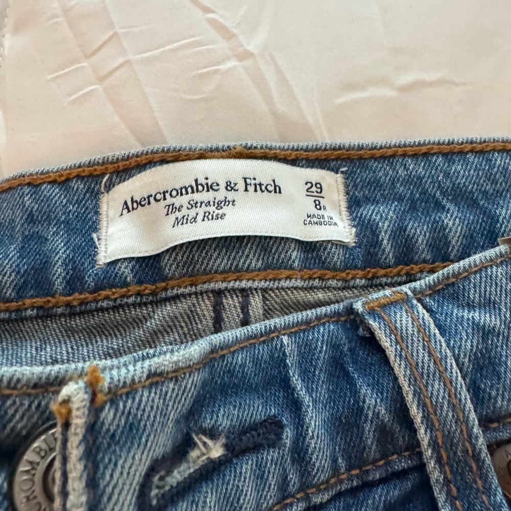 Abercrombie & Fitch Blue Straight Leg Jeans - Picture 2 of 4